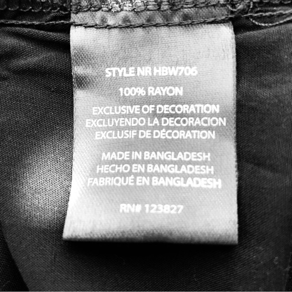 NWT HARVE BENARD Black & Silver Metallic Roses Tie Collar Blouse M - Picture 12 of 13